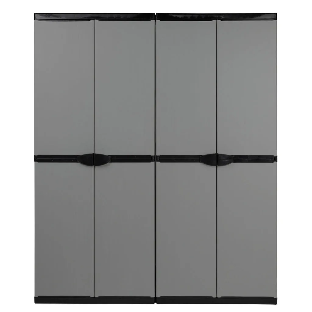 Kreher Armadio Kunststoffschrank 2er Set Grau Universal+Spind