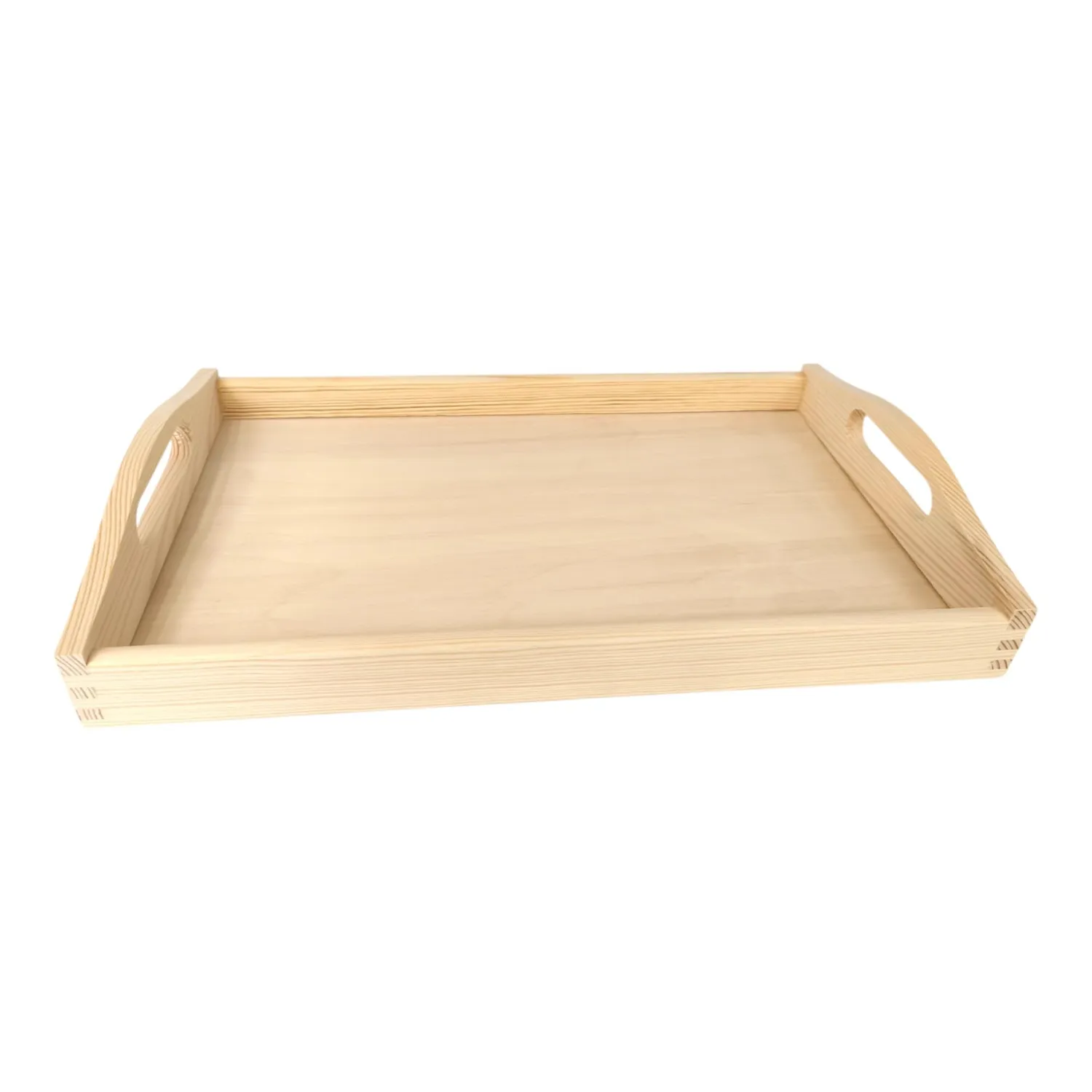 GoodFreshDecor Serviertablett Holz 40 cm braun Griffe