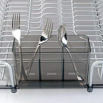 mDesign Abtropfgestell Geschirrablage Aluminium smoke silber