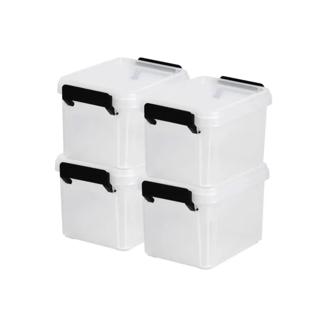 Iris Ohyama DDMBX-2 Aufbewahrungsbox 2L 4er-Set transparent