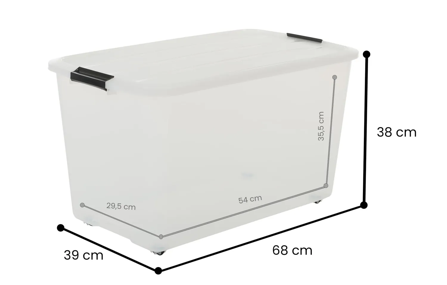 Iris Ohyama TBR-70 Aufbewahrungsbox 70L 4er-Set transparent