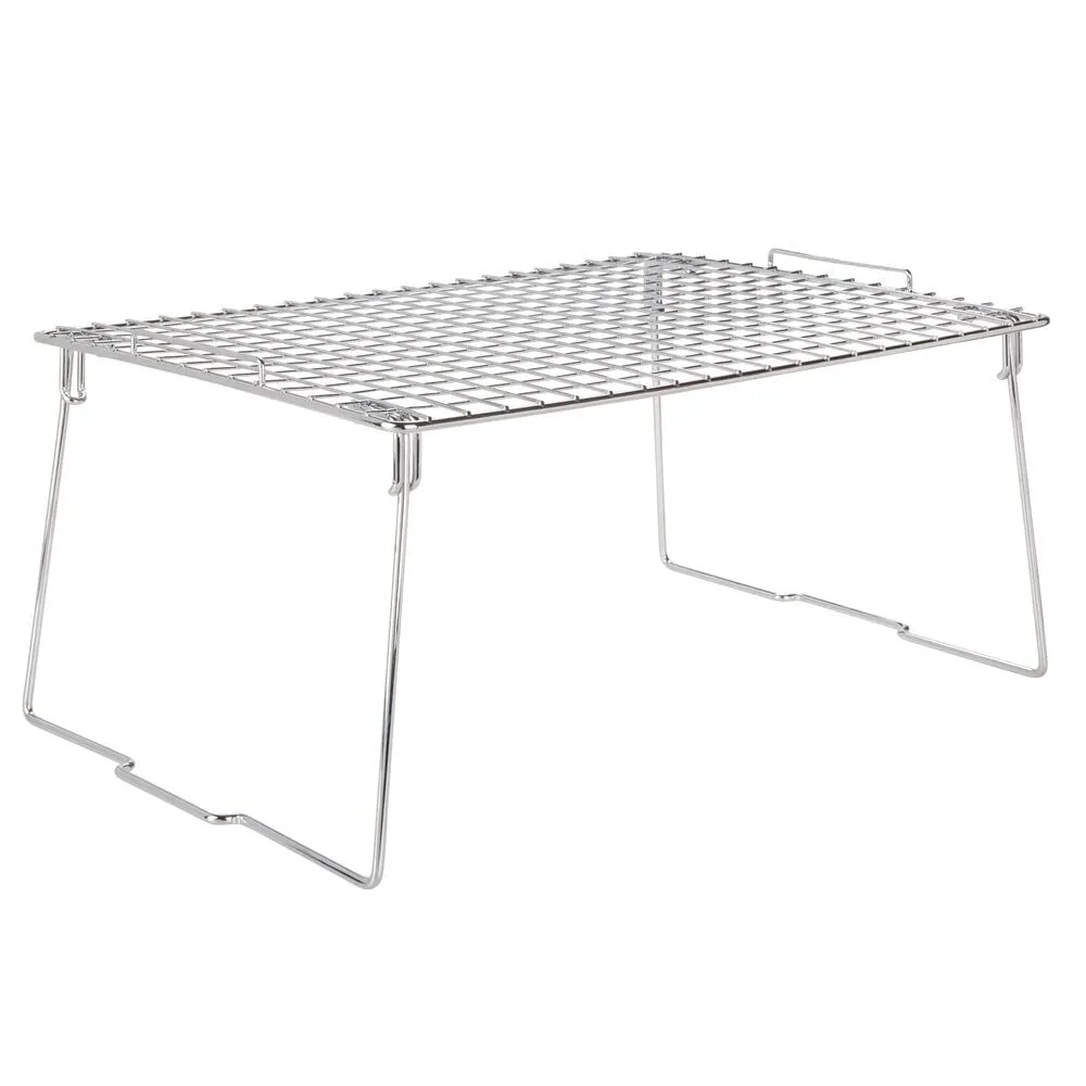 mDesign Schrankregal 2er-Set silber faltbar stapelbar