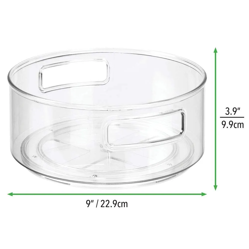 mDesign 06610MDKEU Lazy Susan Drehkorb 2er-Set klar 22,9 cm