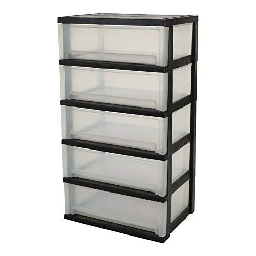 Iris Ohyama SWC-505 Rollcontainer Schwarz 5 Schubladen