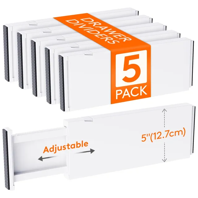Lifewit Schubladenteiler verstellbar 5er Pack 34-56cm für Kleidung