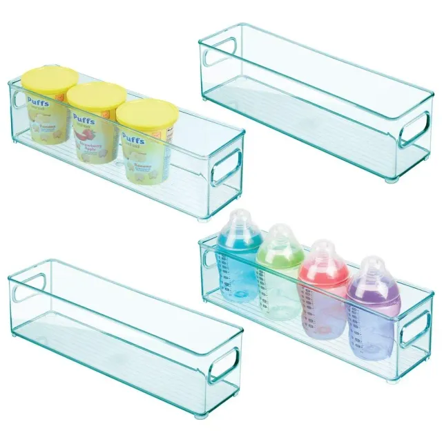 mDesign Kinderzimmer Organizer Aufbewahrungsbox 4er hellblau