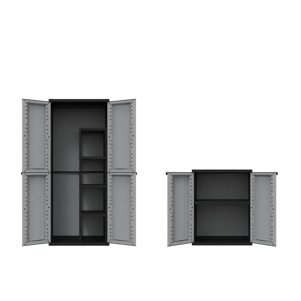 Kreher J Twist Kunststoffschrank Set Grau Spind+Beistellschrank