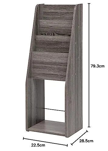 Iris Ohyama Magazine Rack Slim MR-S Zeitschriftenregal Eiche Grau
