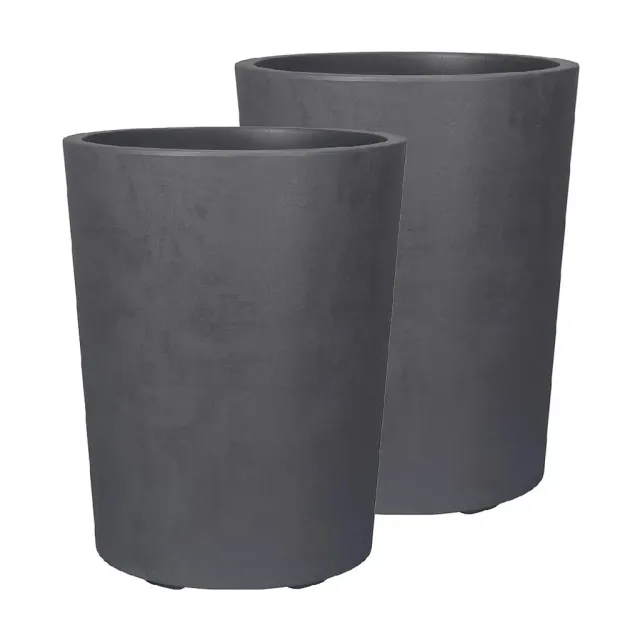 Kreher Millennium Pflanzkübel 2x 48L Rund Anthrazit frostsicher