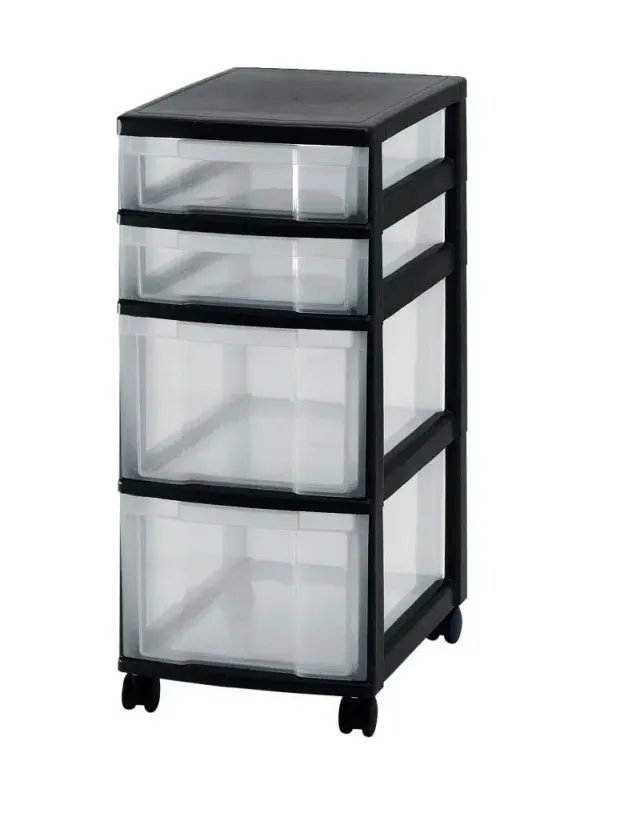Iris Ohyama NMC-322 Schubladenschrank 4 Schubladen schwarz