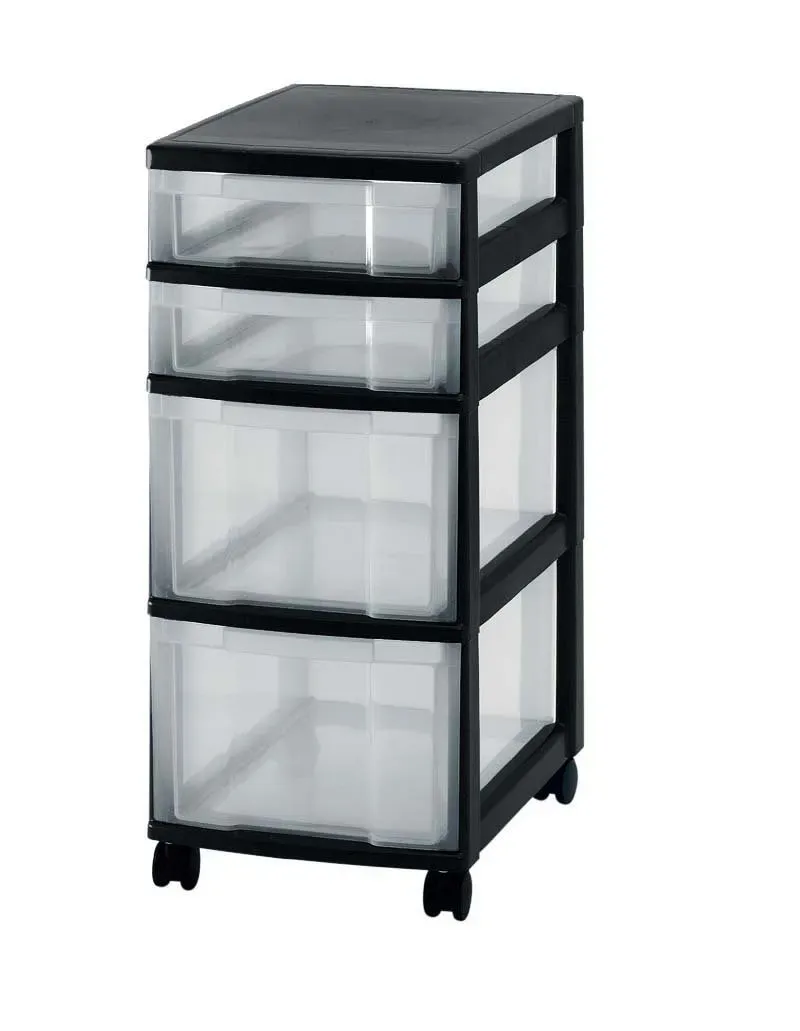 Iris Ohyama NMC-322 Schubladenschrank 4 Schubladen schwarz