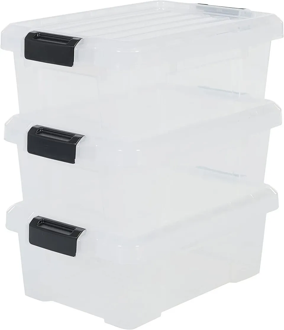 Iris Ohyama SK-130 Aufbewahrungsbox 12,5 L 3er Set klar BPA-frei