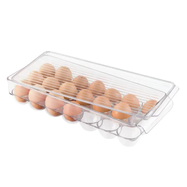 mDesign 7377MDKEU Eierbox transparent 21 Eier stapelbar