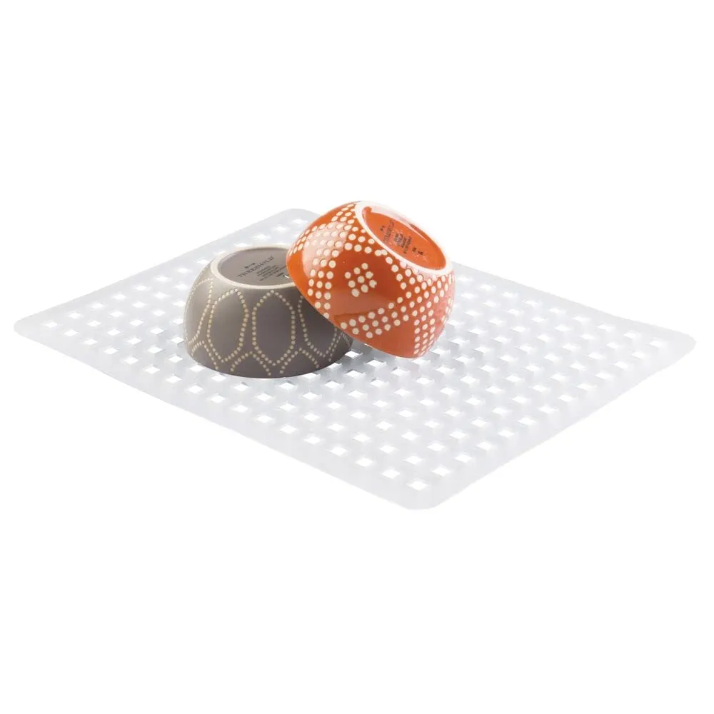 mDesign Spülbeckenmatte PVC durchsichtig 3er-Set