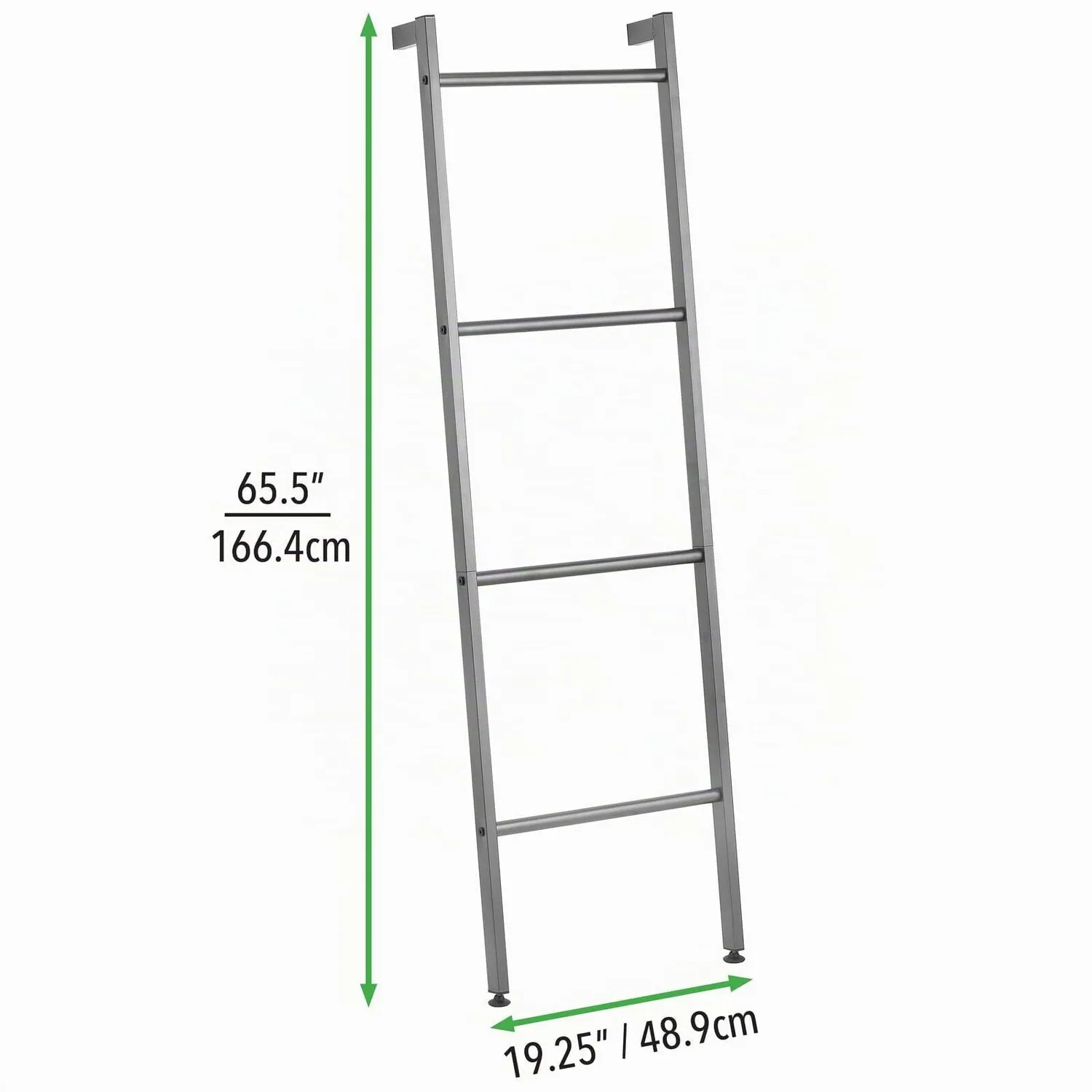 mDesign Handtuchleiter Metall 4 Ebenen graphitgrau 166,4 cm