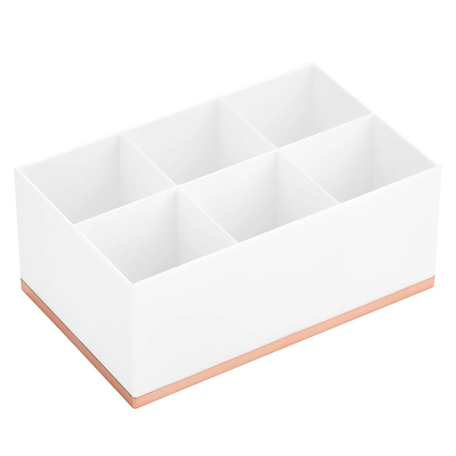 mDesign Make-up Organizer 6 Fächer weiß rotgold Kunststoff