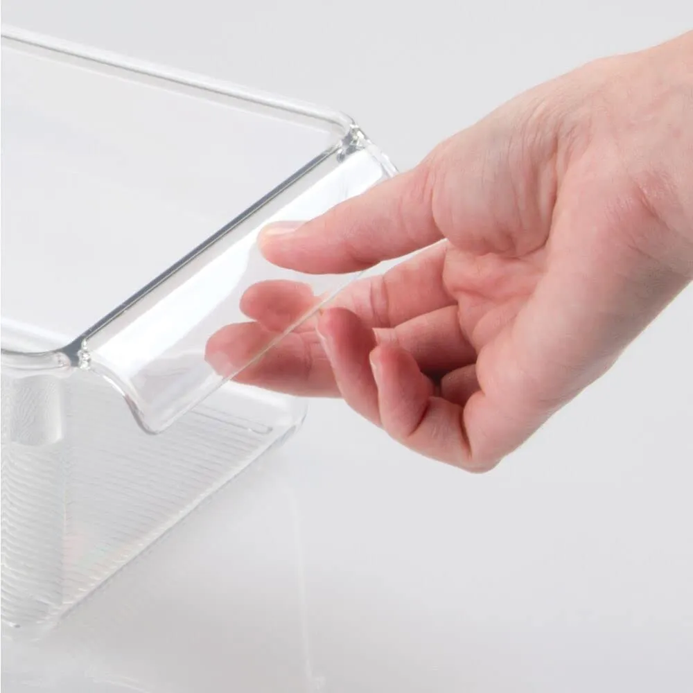 mDesign Aufbewahrungsbox groß transparent 4er Set mit Griff