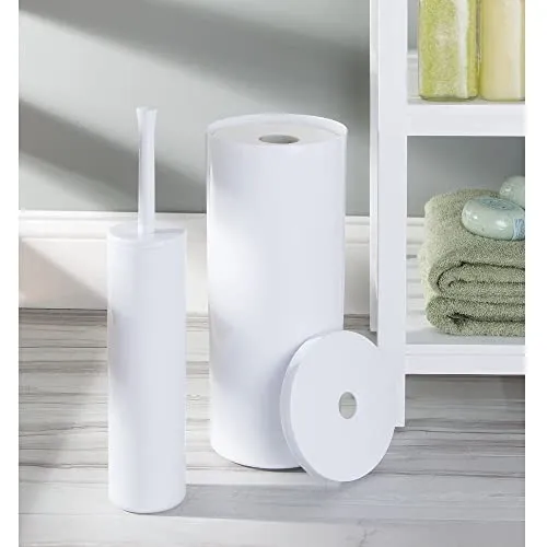 mDesign Toilettenpapierhalter Stehend Weiß 3 Rollen