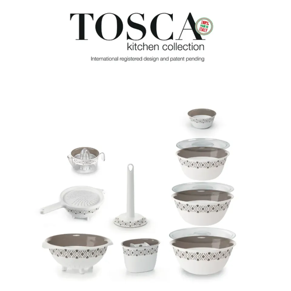 Kreher Tosca Tortenträger Haube Weiß Taupe Kuchen 37cm