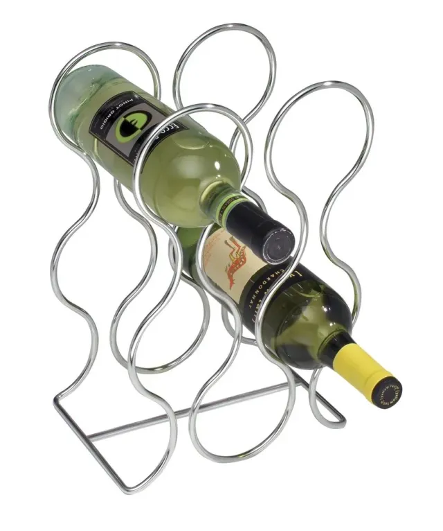 mDesign Weinflaschenhalter Metall 6 Flaschen Chrom Flaschenregal