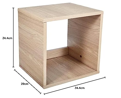 Iris Ohyama QR Box QR-34 Regalwürfel hellbraun Holz