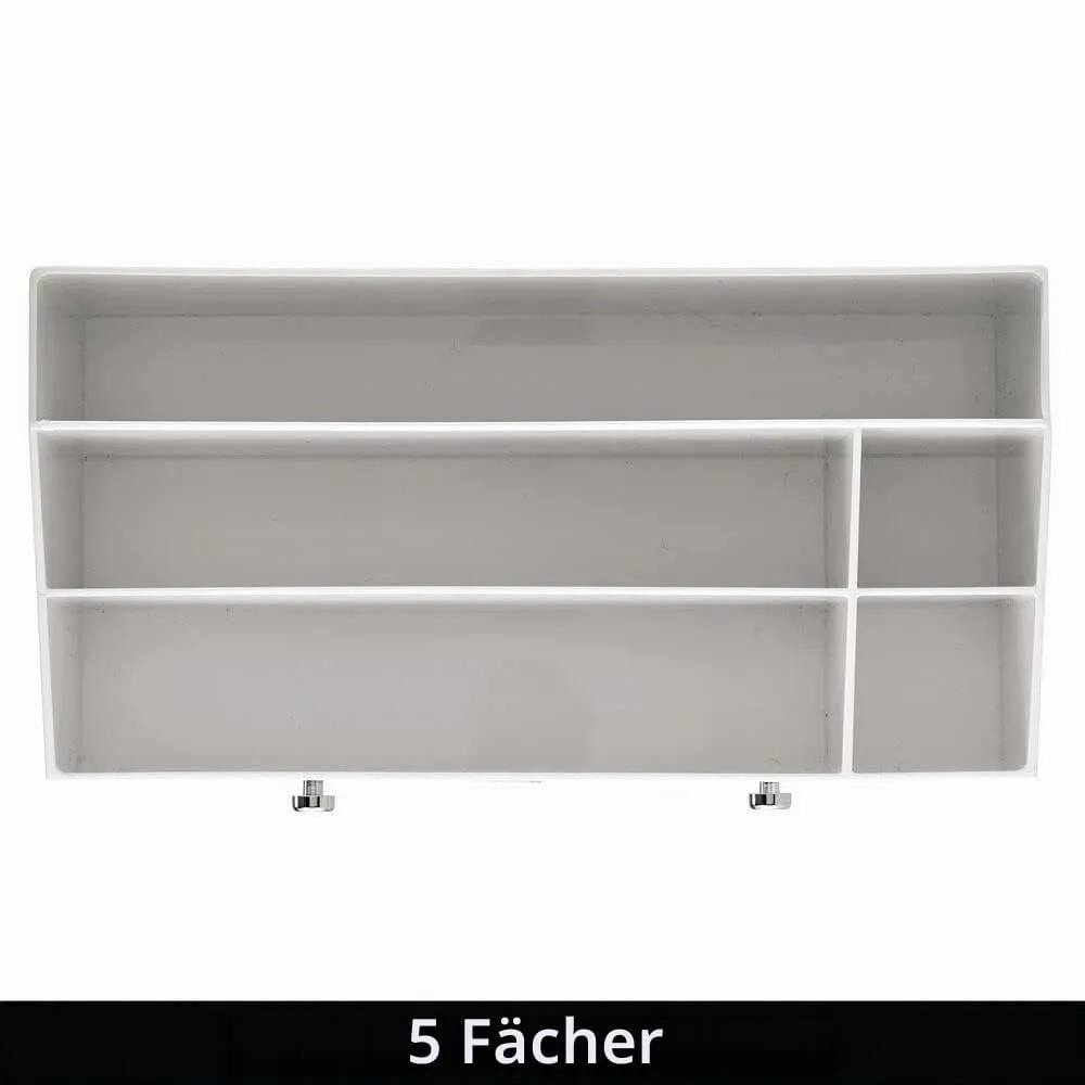 M Design Kosmetik Organizer 07798MDCEU Make-up Box hellgrau 5 Fächer