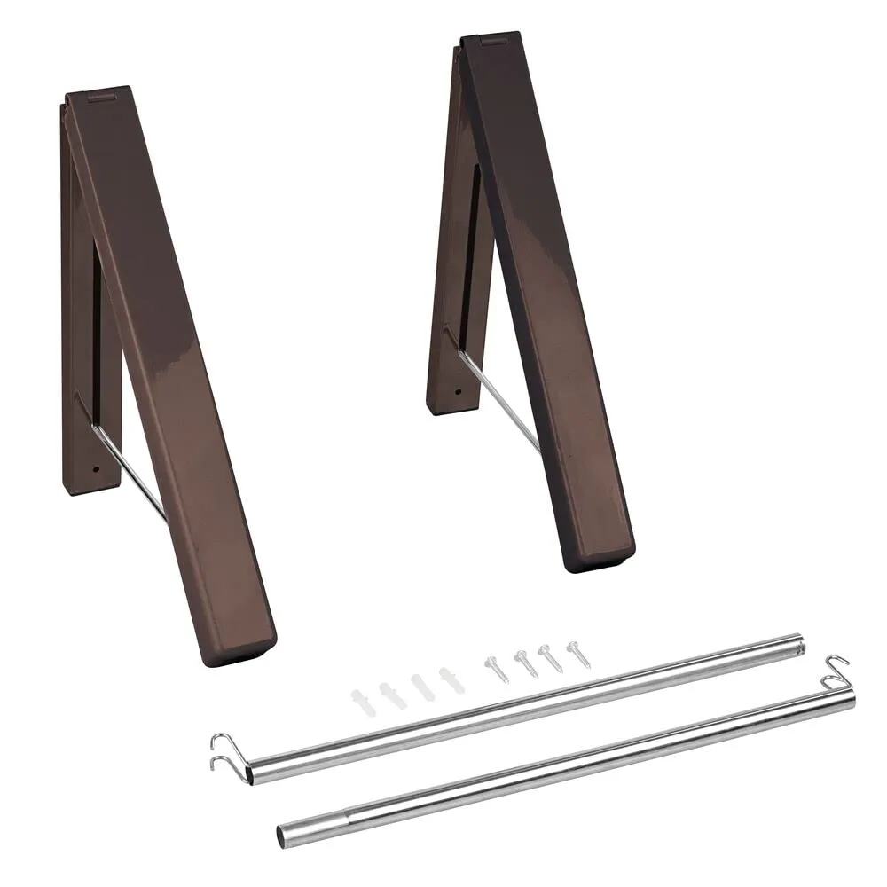M Design Wand-Kleiderbügel Metall Espressobraun klappbar