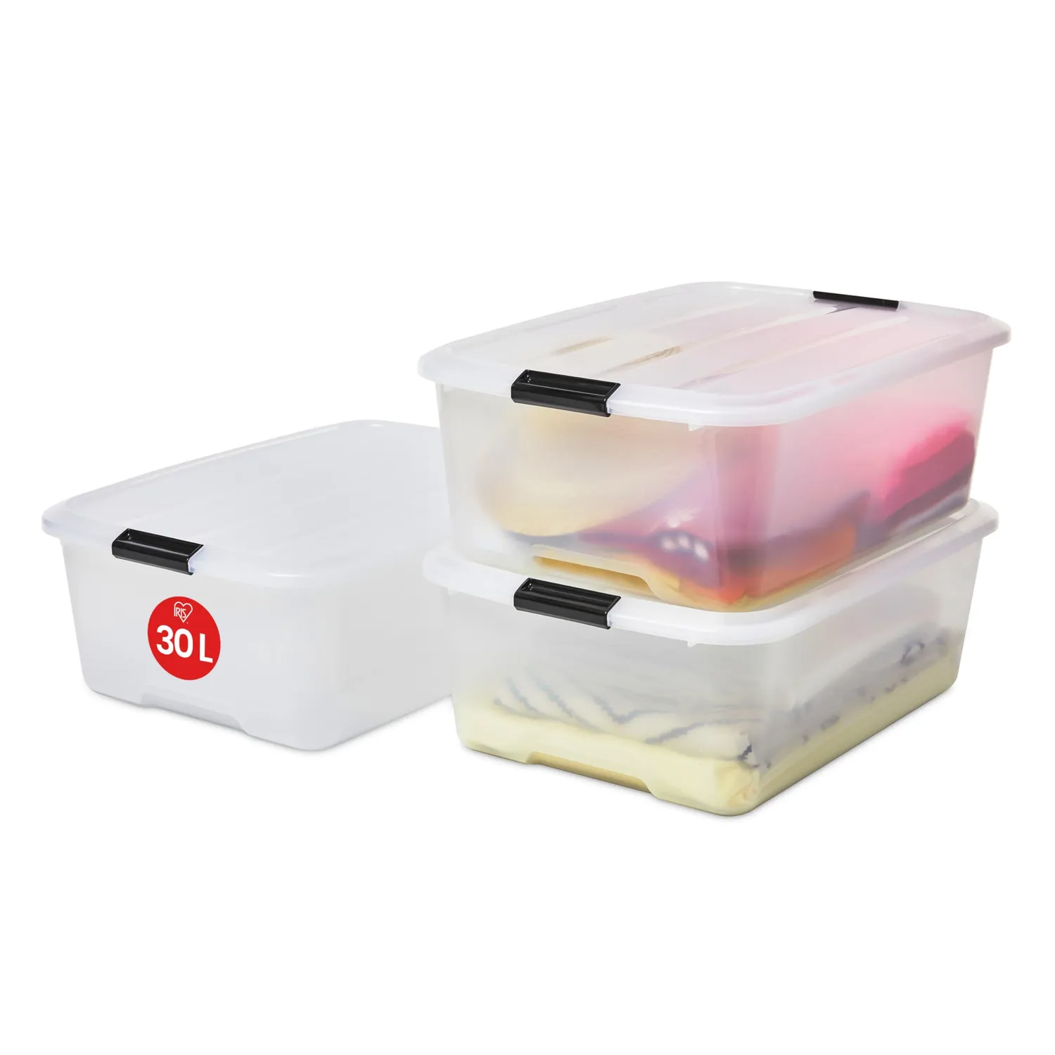 Iris Ohyama TB-30 Aufbewahrungsbox 30L 6er-Set transparent