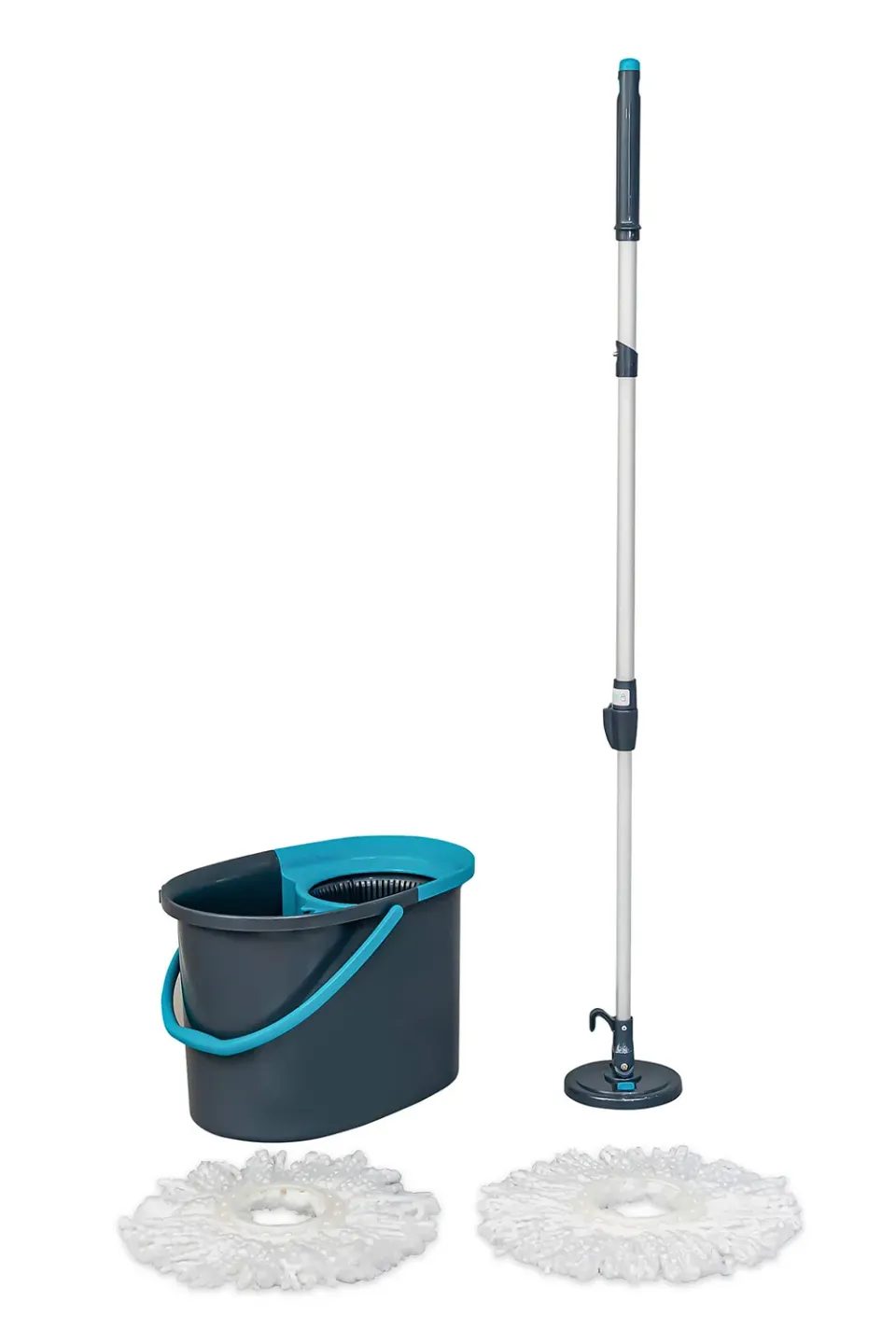 Iris Ohyama KMT-420 Spin Mop grau mit Schleudereimer Set