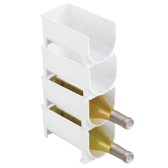mDesign 4452MDKEU Flaschenhalter 4er-Set schwarz stapelbar