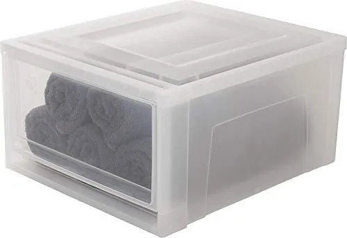 Iris Ohyama MS M Schubladenbox transparent 30L stapelbar