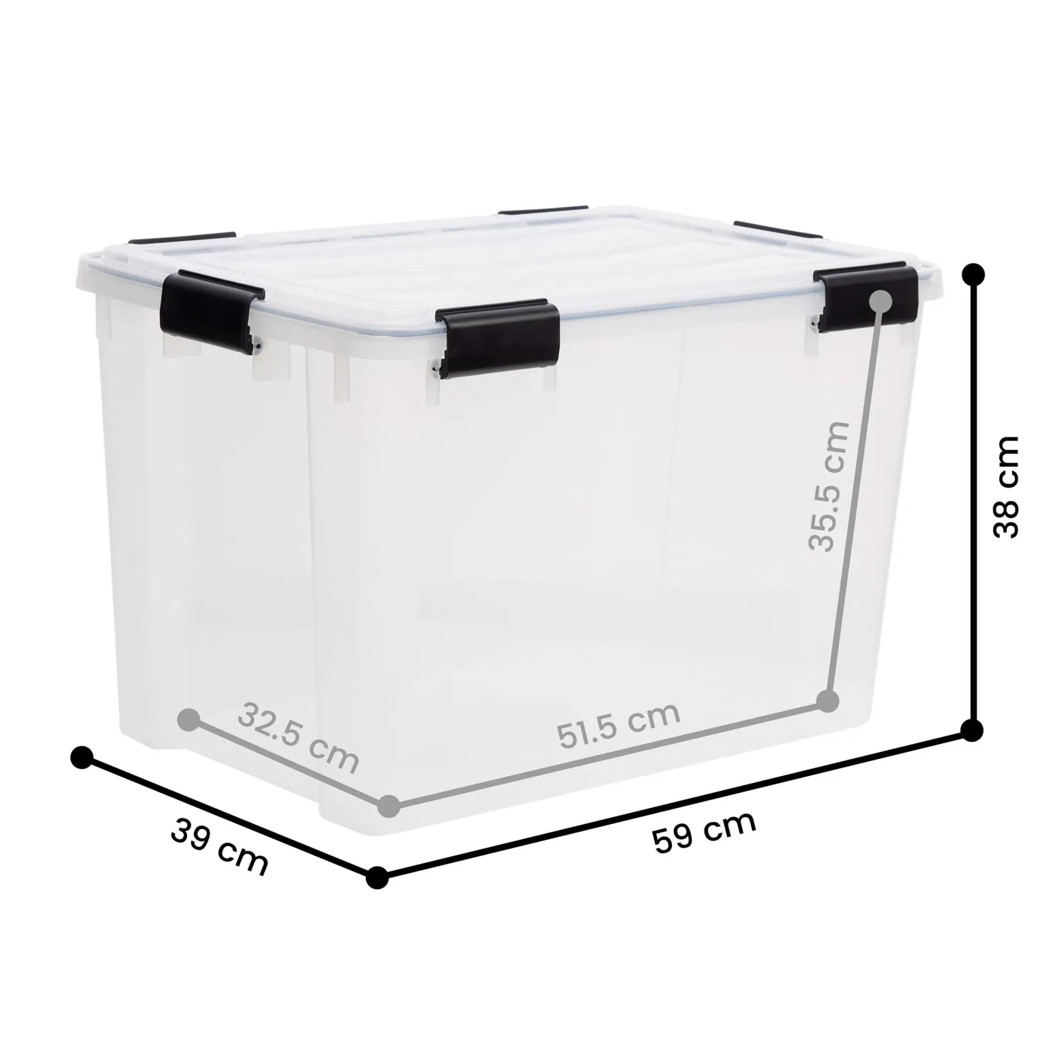 Iris Ohyama Air Tight Box DDAT-LD Aufbewahrungsbox 70L 3er-Set transparent