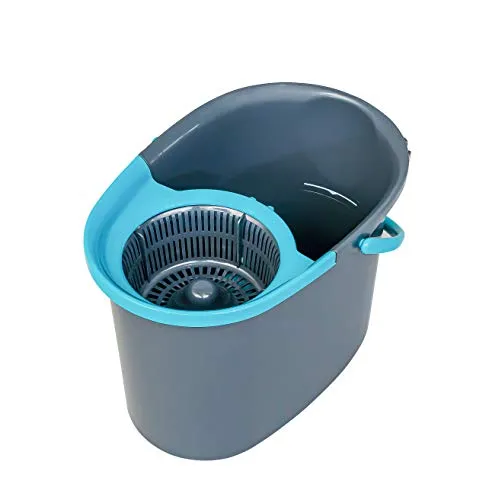Iris Ohyama KMT-420 Spin Mop grau mit Schleudereimer Set