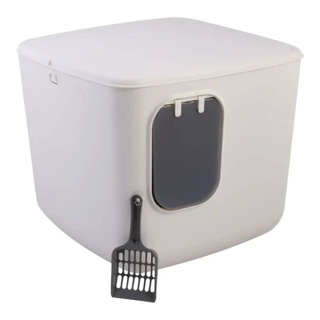 Iris Ohyama CCLB-500 Katzentoilette Weiß Beige geschlossen