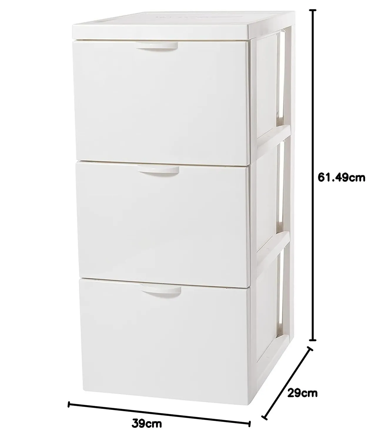 Iris Ohyama SCF-303 Rollcontainer weiß 3x15L