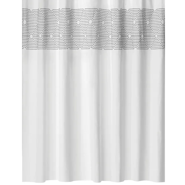 mDesign 01460MDSCEU Duschvorhang Baumwolle Weiß/Schwarz waschbar