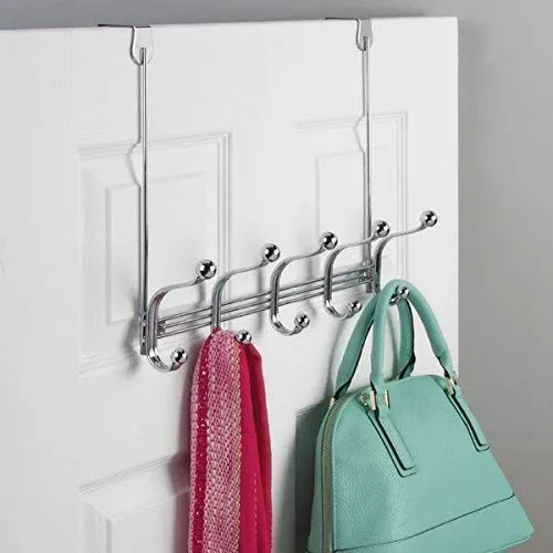 mDesign Türgarderobe 5 Doppelhaken Hakenleiste chrom