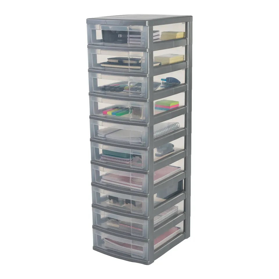 Iris Ohyama NMC-010 Mini Chest 10x6L Schubladenschrank silber