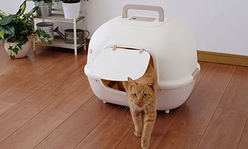 Iris Ohyama WNT-510 Katzentoilette geschlossen beige für Katzen bis 5kg