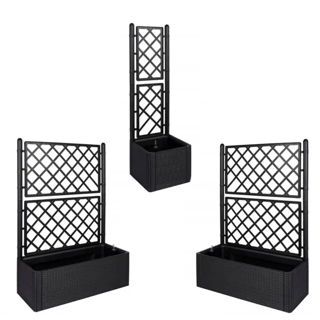 Kreher Rattan Spalier Set 3-teilig Anthrazit Rankhilfe