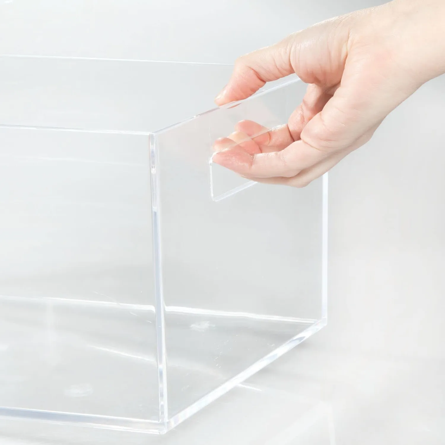 mDesign Sortierbox transparent 2er-Set mit Griffen lang