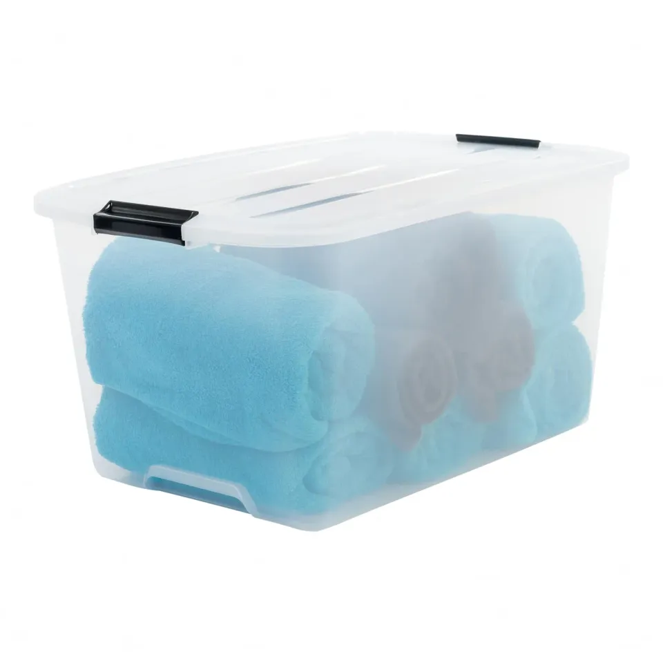 Iris Ohyama TB-45 Aufbewahrungsbox 45L klar mit Deckel