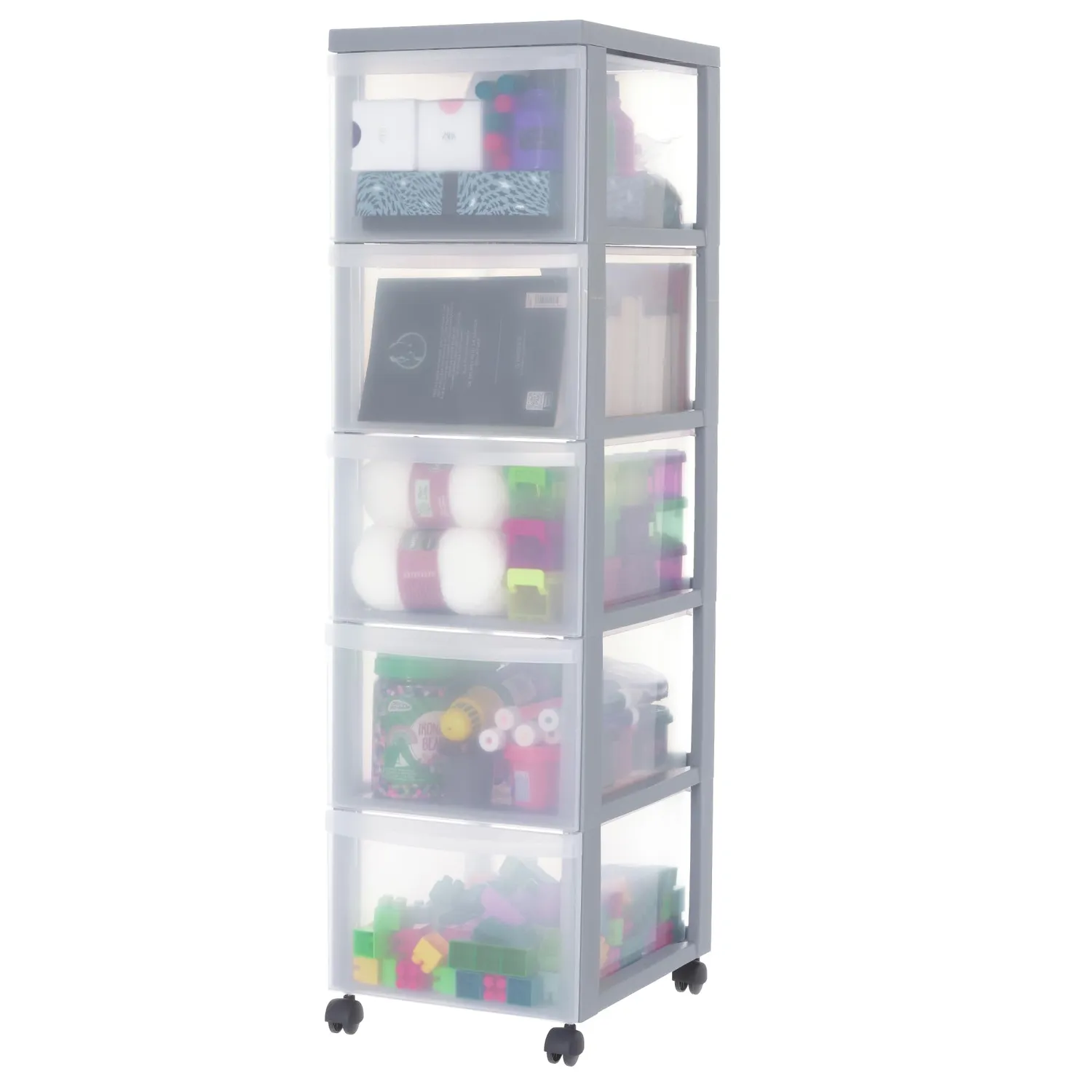 Iris Ohyama DC-010 Rollcontainer Schwarz 10 Schubladen A4