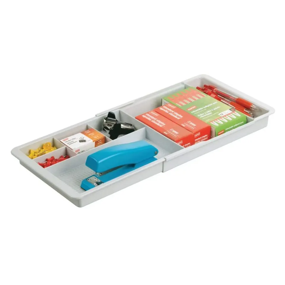 mDesign Schubladenbox Schreibtisch Organizer Hellgrau 7 Fächer