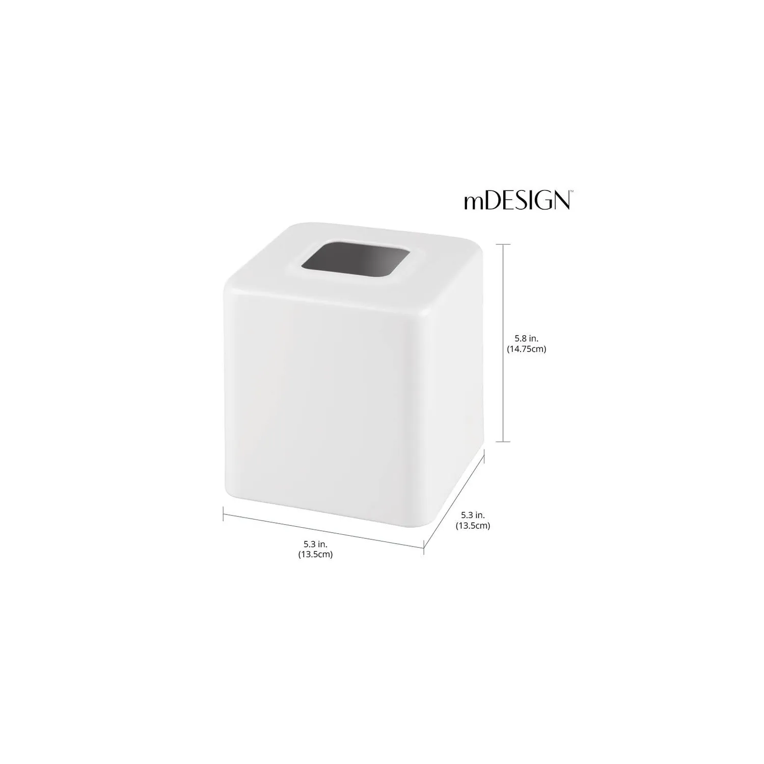 mDesign Kosmetiktücherbox Taschentuchbox weiß 4er-Set Metall