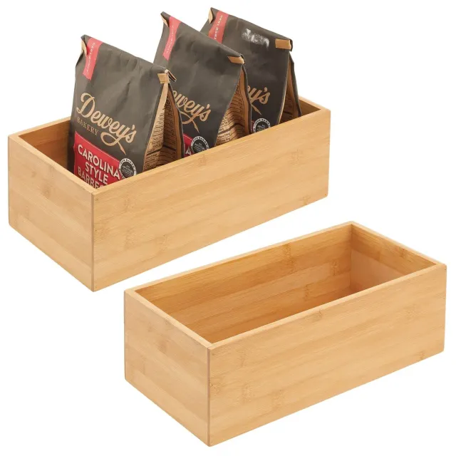 M Design Bambusbox 2er-Set 15,2x30,5x10,2cm natur