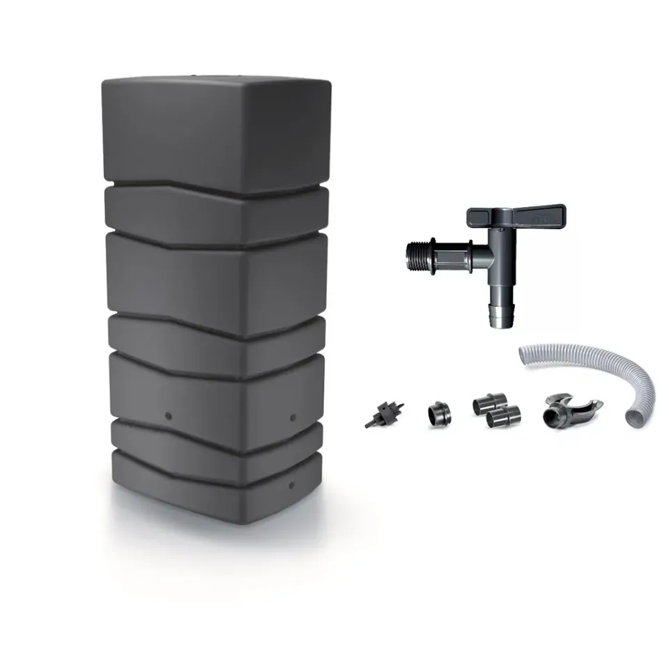 Kreher Aqua Tower Regentonne Anthrazit 650L mit Hahn