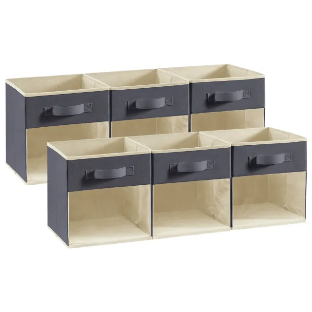 Lifewit Würfel Box Grau 6er Set Vlies Sichtfenster