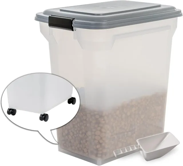 Iris Ohyama ATS-L Futterbox 45 L grau luftdicht mit Schaufel