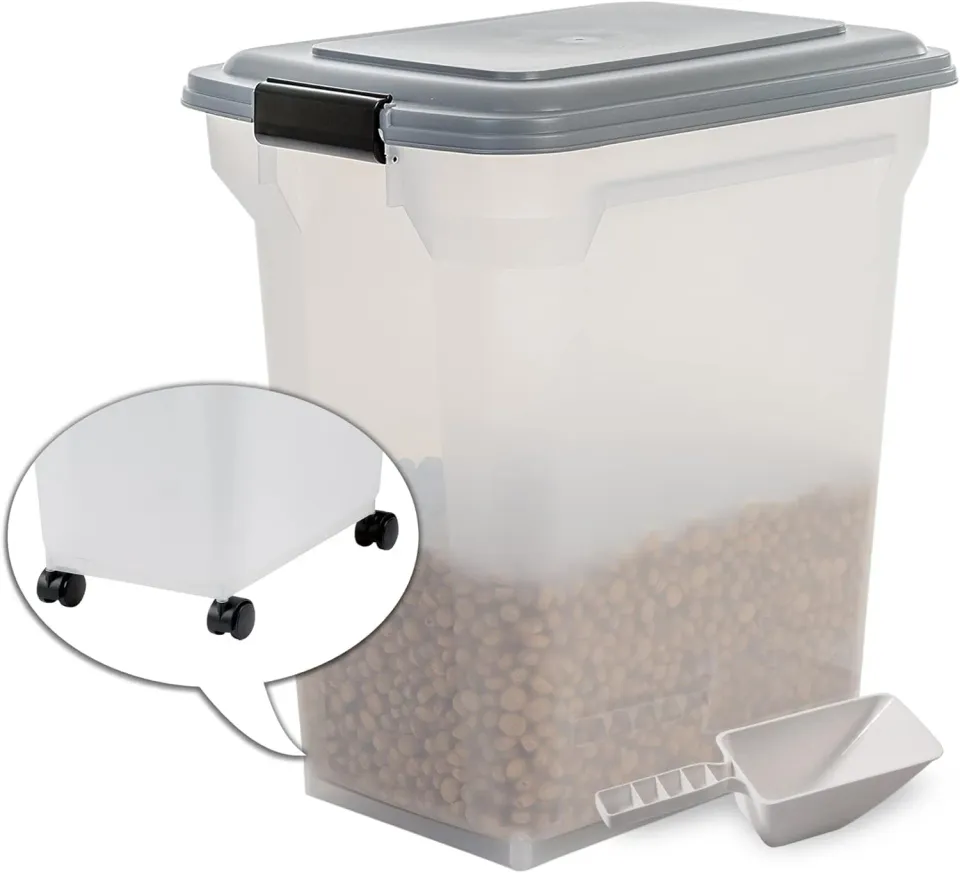 Iris Ohyama ATS-L Futterbox 45 L grau luftdicht mit Schaufel
